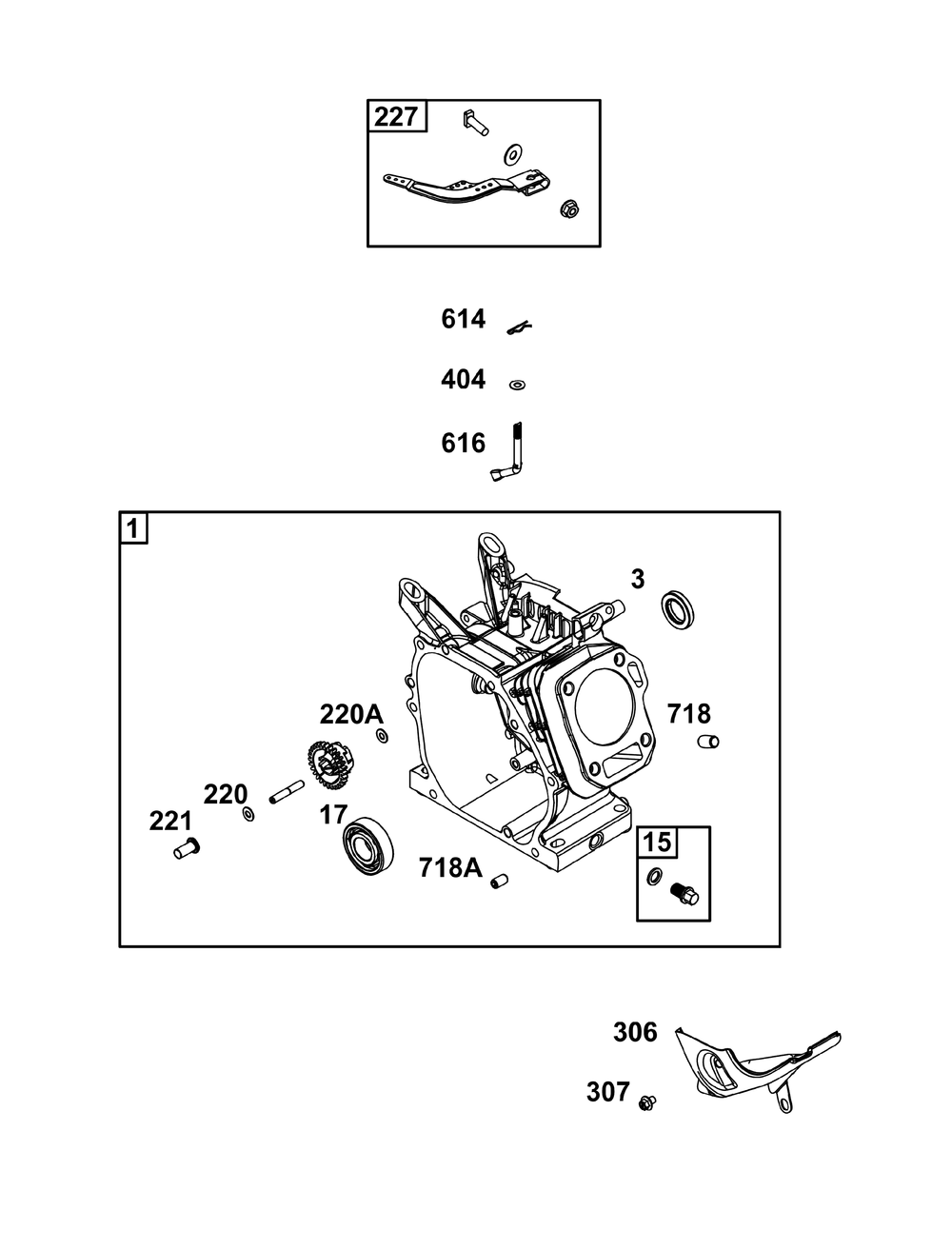 Cylinder Group Diagram and Parts List for 13R232-0039-H5 100000 - 19Z999 Briggs and Stratton Engine